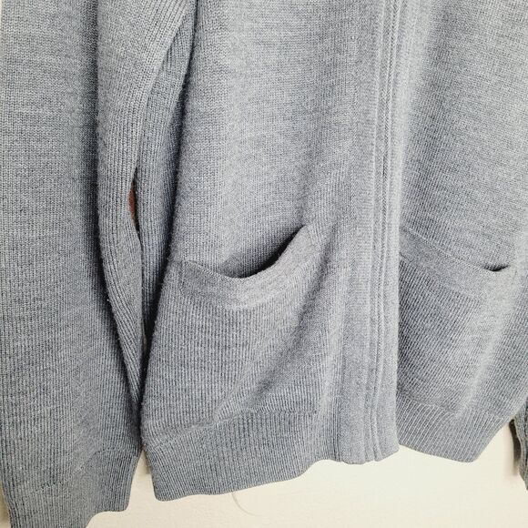 Banana Republic Sweater Mens Sz XL Gray 100% Wool Zip Cardigan Academia Heritage - Picture 5 of 7